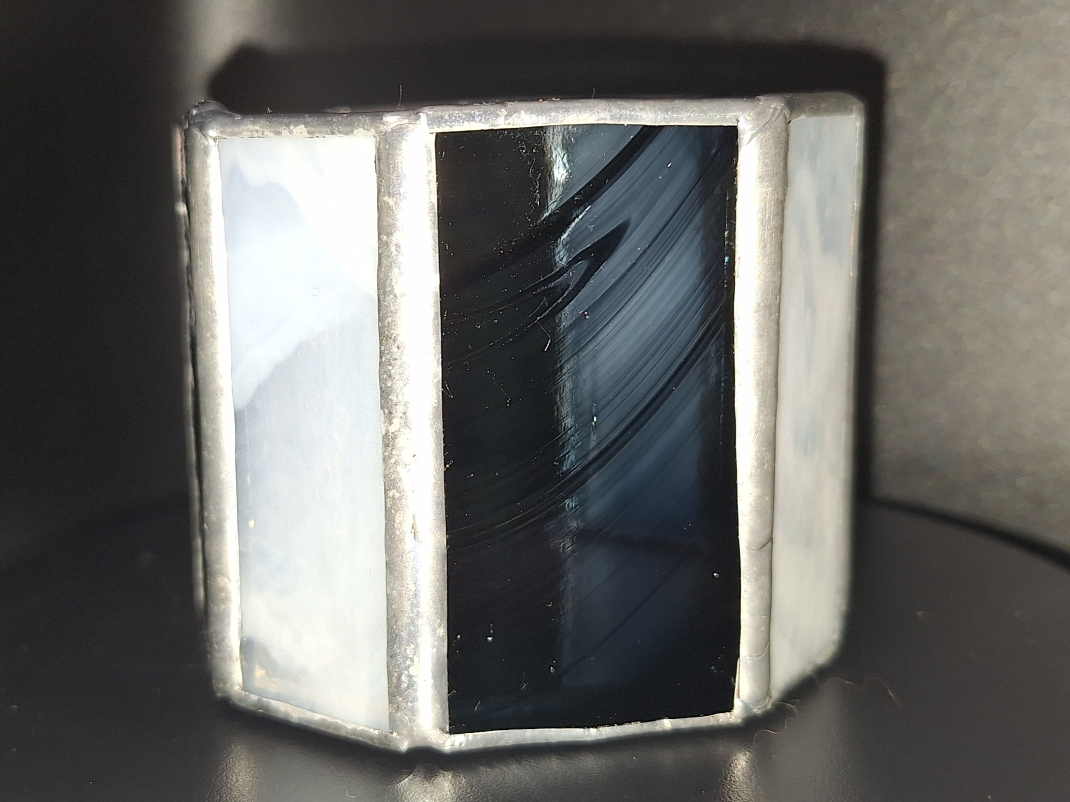 photophore octogonal noir et blanc