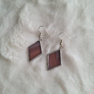 Boucles d'oreilles losange rose